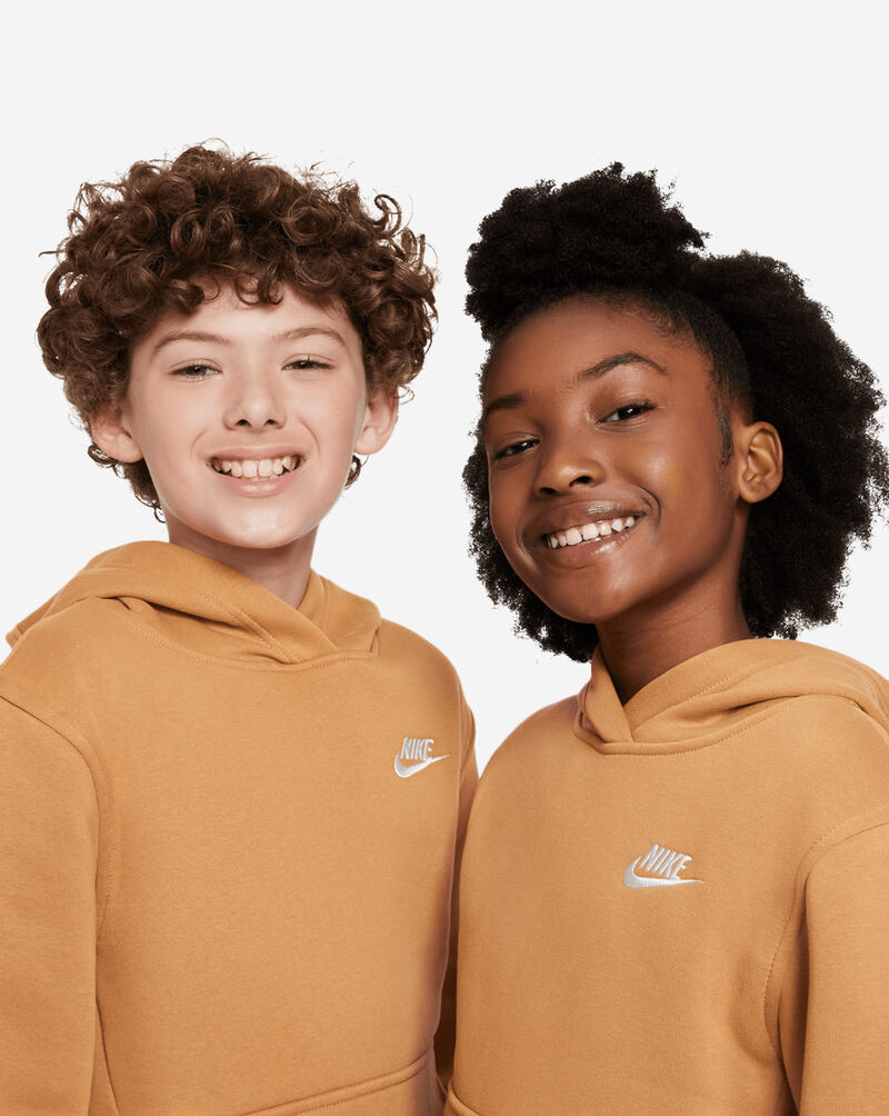 Nike Big Kids' NSW Club Fleece Hoodie FD3000-224 Brown 3