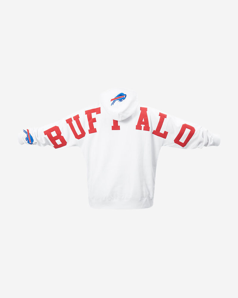 PRO STANDARD Buffalo Bills Wingspam Drop Shoulder Pull Over Hoodie FBB5410472-WHT White 3