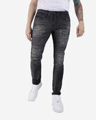 Destressed Pockets Straight Jeans