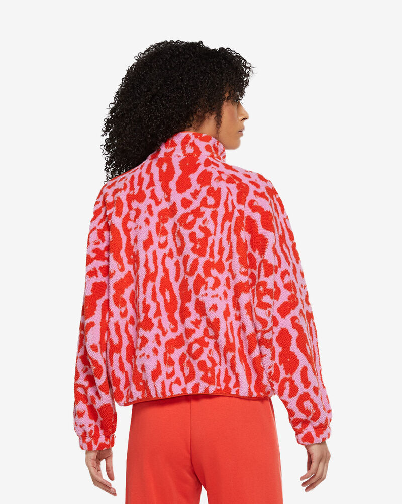 Shop Nike NSW Animal Print Sherpa Jacket CU6591891 orange SNIPES USA