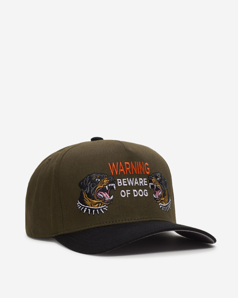 Field Grade Beware Of Rott 2 Tone Twill Trucker 1005243 Green 1