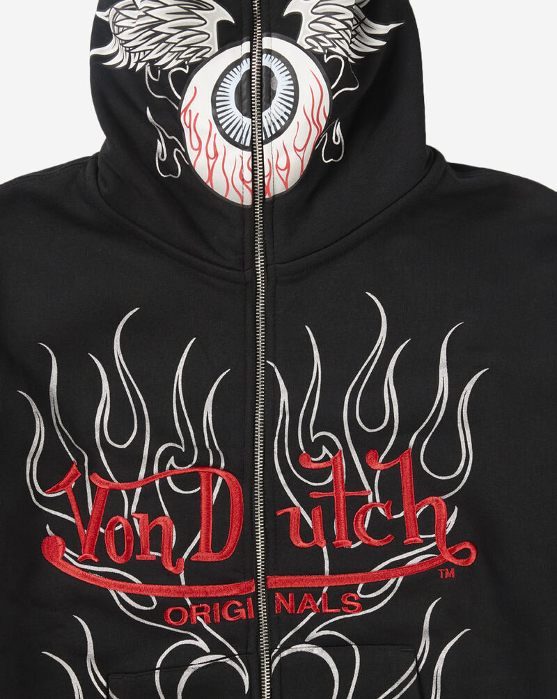 Von Dutch Kids' Eyeball Zip-Up Fleece Hoodie VND2B0084 Black 2