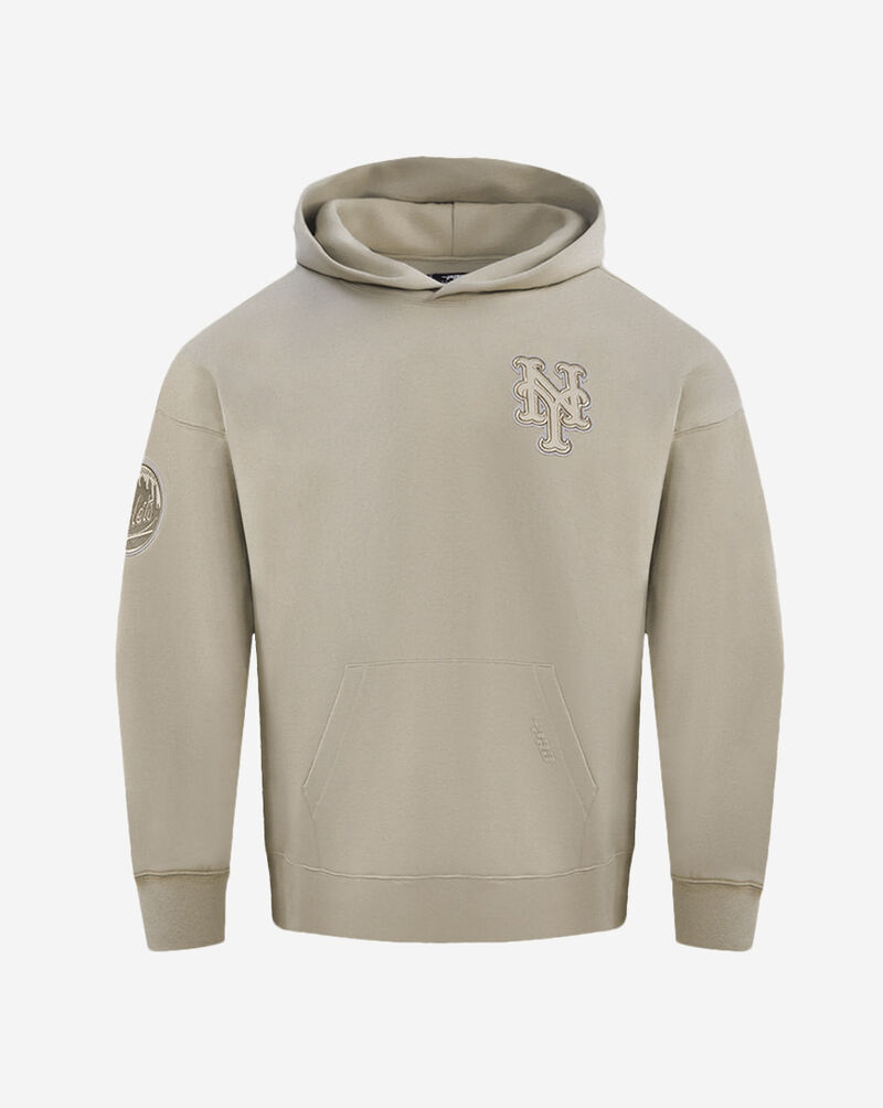 PRO STANDARD New York Mets Neutral Drop Shoulder Fleece Pull Over Hoodie  LNM5311666-TAU Beige 1
