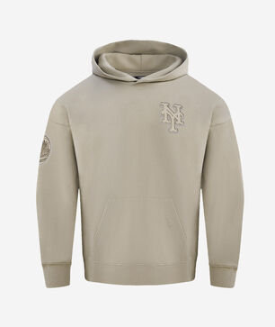 New York Mets Neutral Drop Shoulder Fleece Pull Over Hoodie 