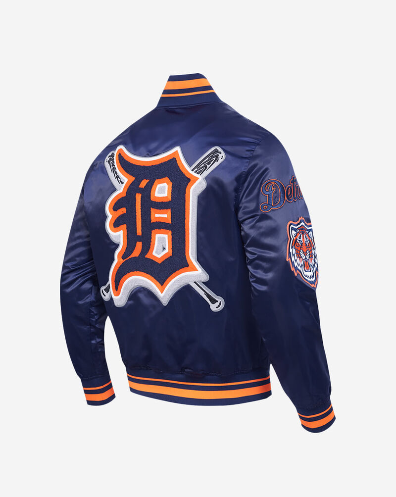 PRO STANDARD Detroit Tigers Mash Up Rib Satin Jacket  LDT633397-MOM Blue 3