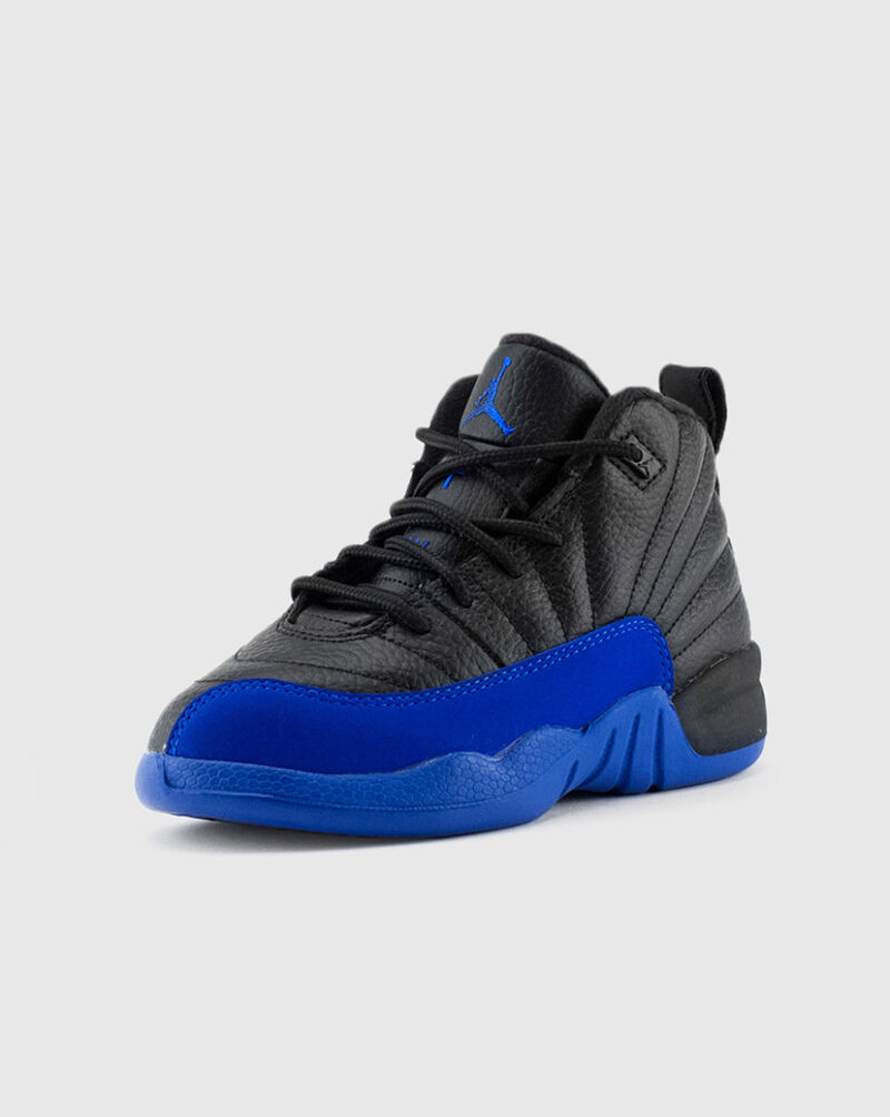 Jordan 12 black and blue preschool Clearance