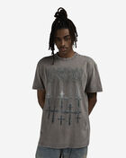 Upscale Chrome Hanging Crosses Acid Washed Tee MTUS524A-02726 Grey 1