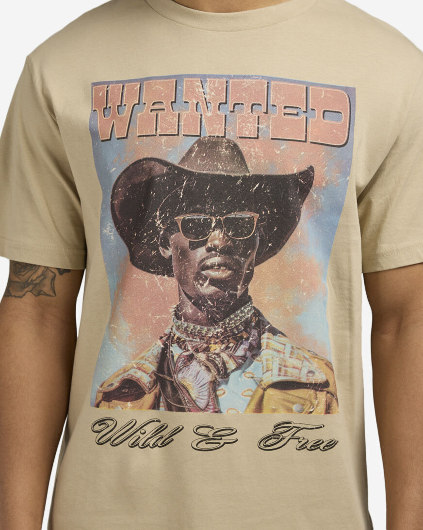 Shop Mister Tee Wanted Cowboy Tee MTUS237-US-03872 beige | SNIPES USA