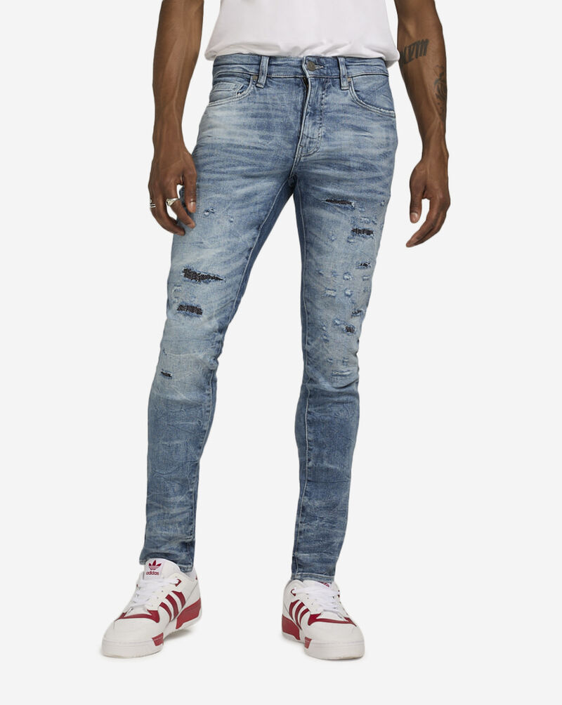 Jordan Craig Rip and Repair Skinny Jeans JS351R3-BLU Blue 1