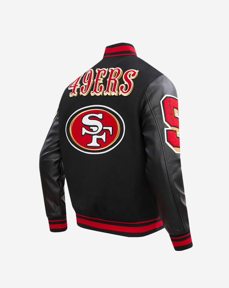 PRO STANDARD San Francisco 49Ers Mash Up Rib Wool Varsity Jacket FS46410415-BRK Black 3