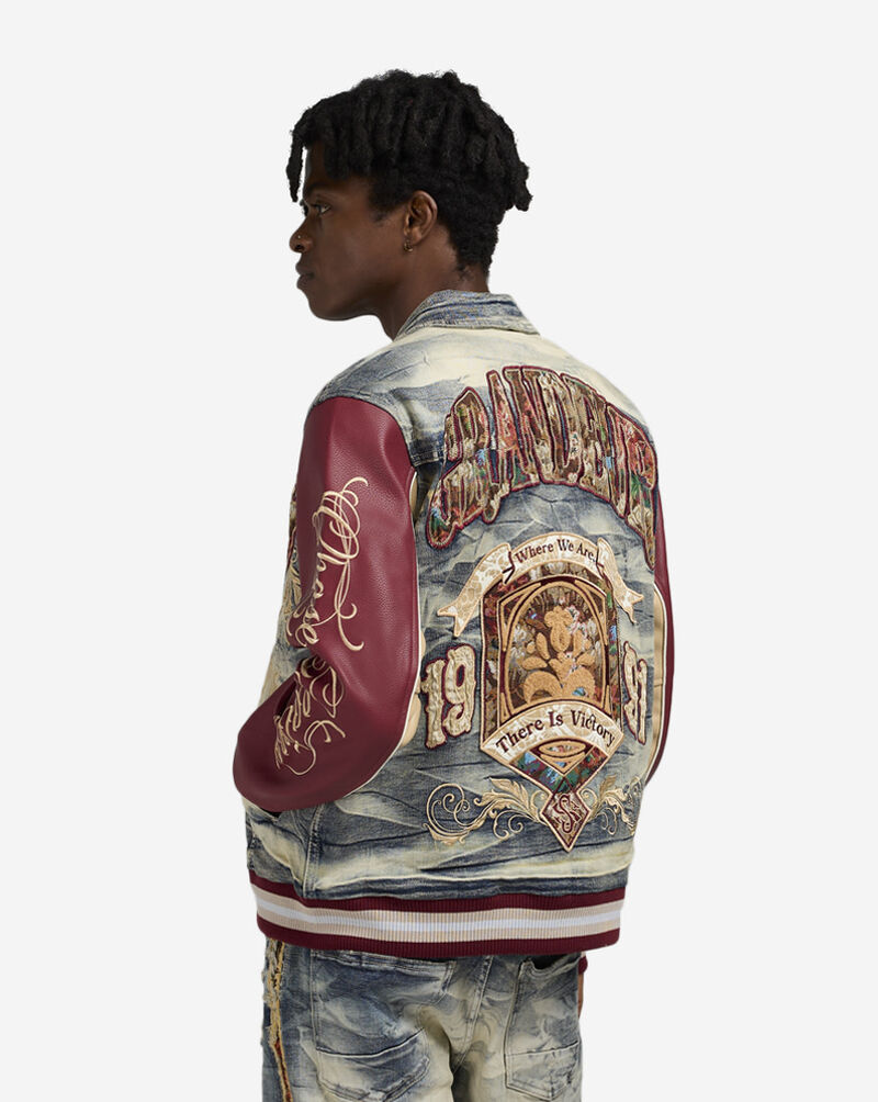 Academy Denim Varsity Jacket