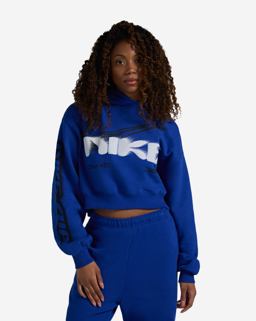 Shop Nike Studio Fleece Medium Weight Cropped Oversized Pullover
