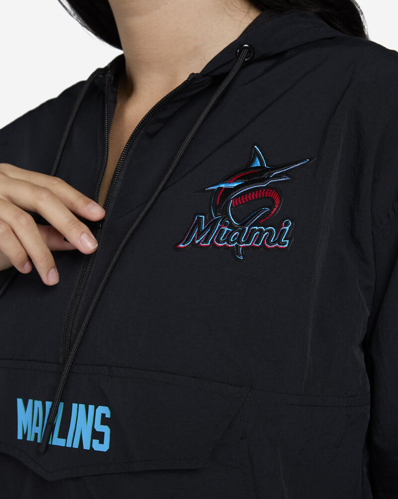 PRO STANDARD Florida Marlins Classic Wind Woven 1/2 Zip Jacket LMMU314464-BLK Black 3