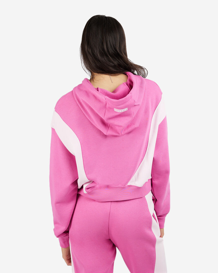 Shop Nike NSW Air Oversized Crop Fleece Hoodie DV8048 665 pink