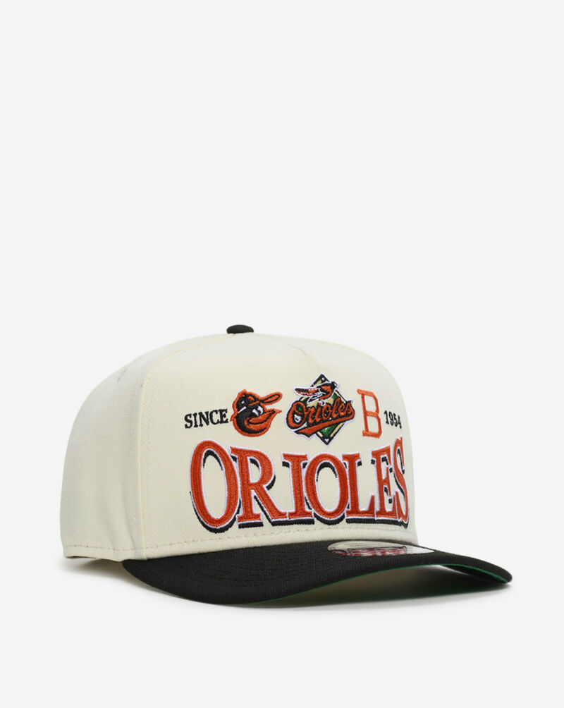 New Era 9Fifty Baltimore Orioles Tri Hit A-Frame Snapback Hat 60807855 cream 1