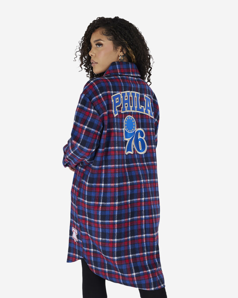 PRO STANDARD Philadelphia 76ers Plaid Shacket BP7U513533-RMR Blue 4