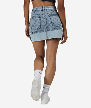 Rhinestone Cuffed Mini Skirt
