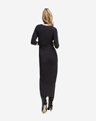 adidas 3/4 Sleeve Maxi V Neck Dress IK0439 Black 2