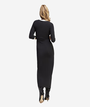 3/4 Sleeve Maxi V Neck Dress