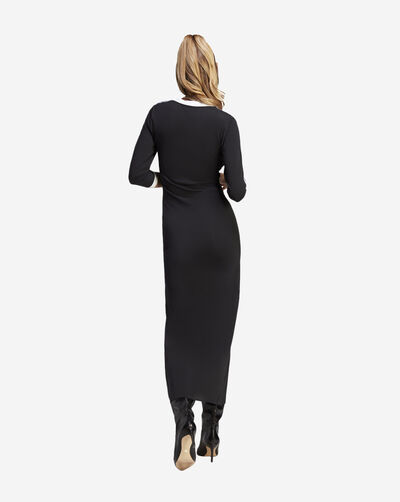 3/4 Sleeve Maxi V Neck Dress