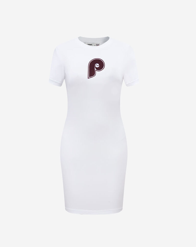 PRO STANDARD Philadelphia Phillies Retro Short Sleeve Classic Body Con Dress LPHB37318-WHT White 1