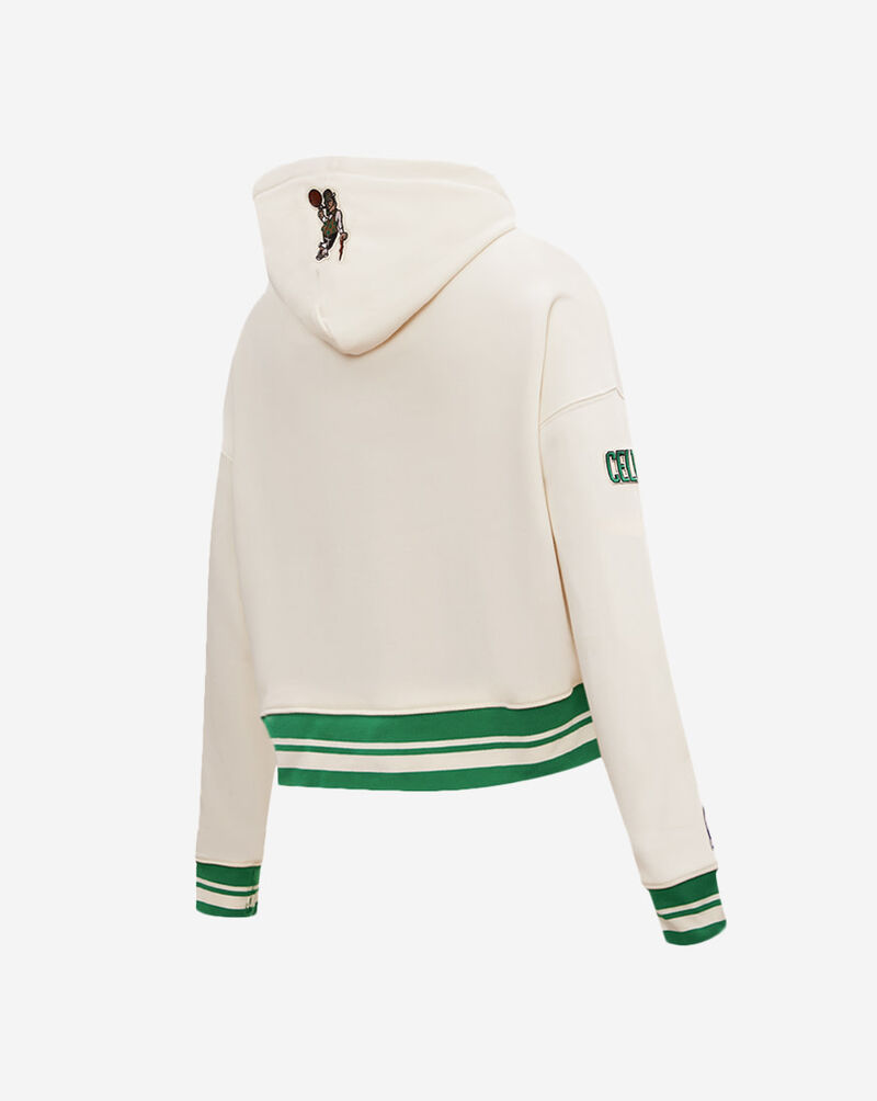 PRO STANDARD Boston Celtics Retro Classic Rib Cropped Fleece Pullover Hoodie BBCC515504-EKG cream 3
