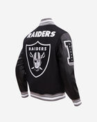 PRO STANDARD Las Vegas Raiders Mash Up Rib Wool Varsity Jacket FOR6410413-BGY Black 3