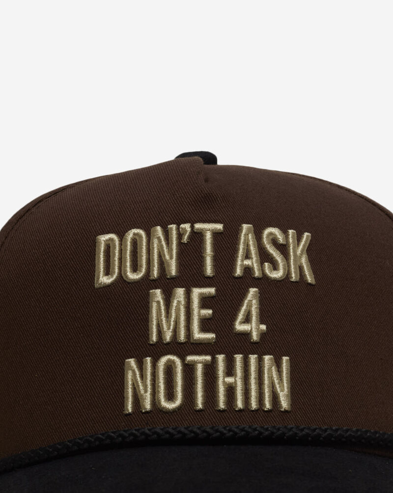 Field Grade Don't Ask Me Twill Suede Trucker Hat 1005106 Brown 2