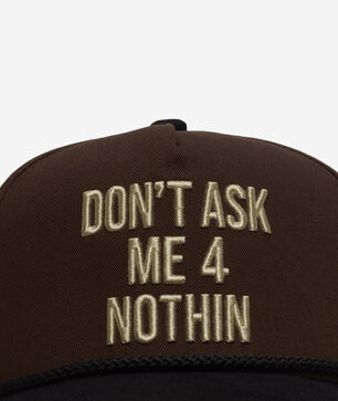 Don't Ask Me Twill Suede Trucker Hat