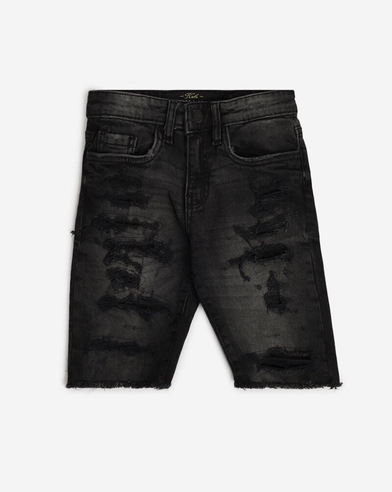 Jordan Craig Kids' Distressed Shorts (2-7) J331SK-INDUSBLK Black 1