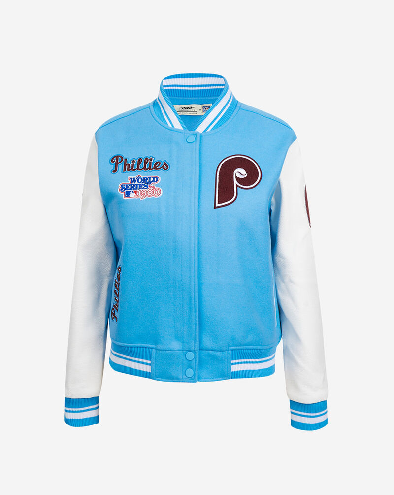 PRO STANDARD Philadelphia Phillies Retro Classic Rib Wool Varsity Jacket LPHH37668-UWH Blue 1
