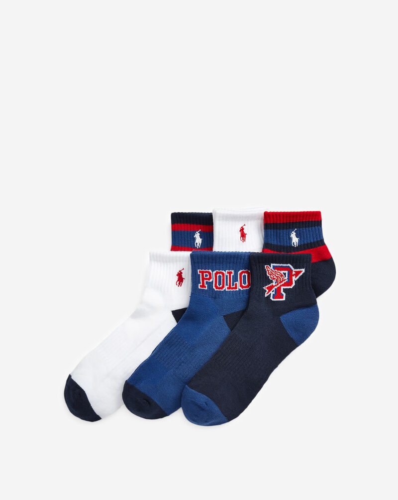 Polo Ralph Lauren Polo Wings Quarter Socks (9-11, 6 Pack)  824497PK2-991 Multi 1