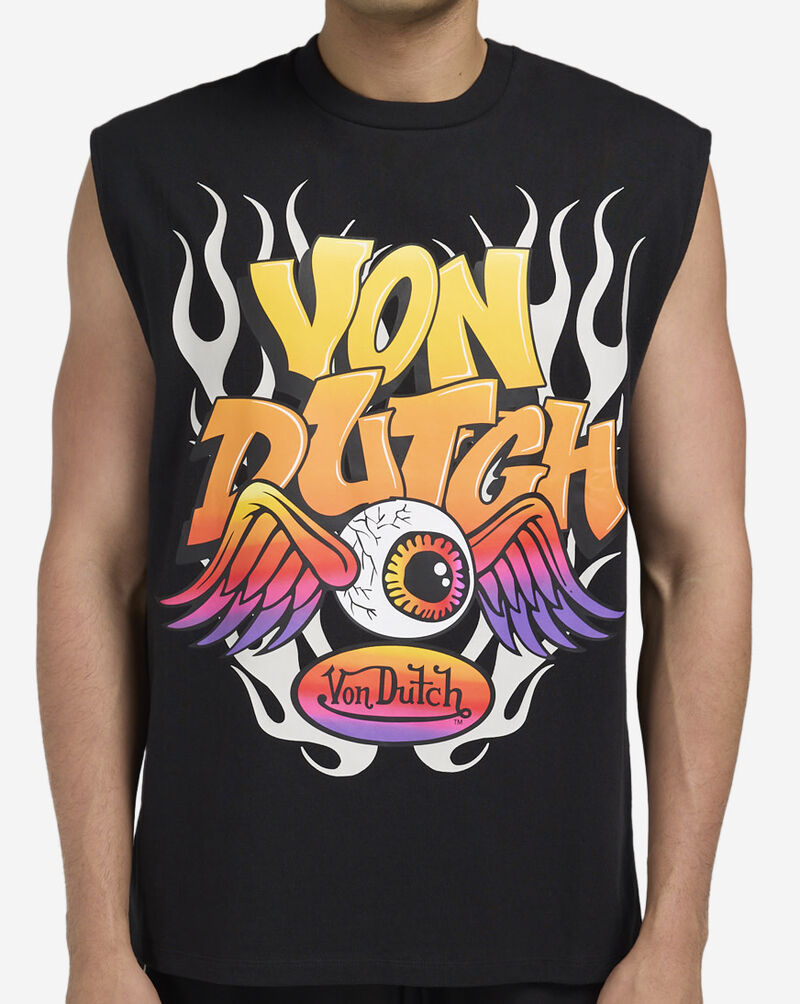 Von Dutch Flames Foil Muscle Tank 4VND9B7773-BLK Black 3