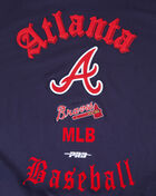 PRO STANDARD Atlanta Braves Old English Fleece Crewneck LAB5314638-MDN Blue 4