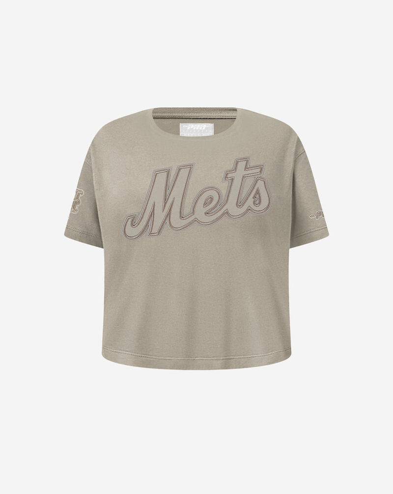 PRO STANDARD Big Girls' New York Mets Neutral Boxy Tee LNMBA314948-TAU Beige 1