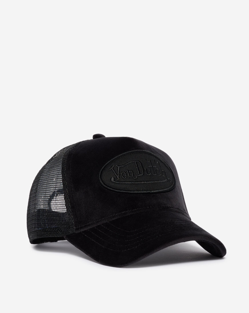 Shop Von Dutch Velvet Trucker Hat VDWB4HT075-010 black | SNIPES USA