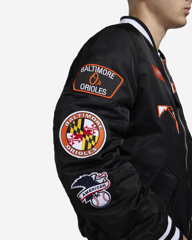 New Era Alpha Industries Baltimore Orioles Bomber Jacket 60684130 Black 3