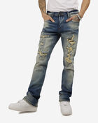 Preme 5 Pocket Rip and Repair Jeans PRWB1353-IND Blue 1