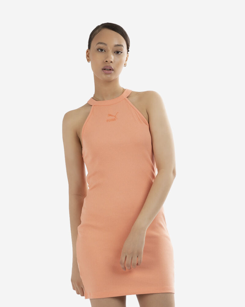 PUMA Classics Ribbed Sleeveless Dress 533453-28 Orange 1