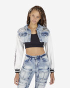 Cropped Racing Denim Jacket