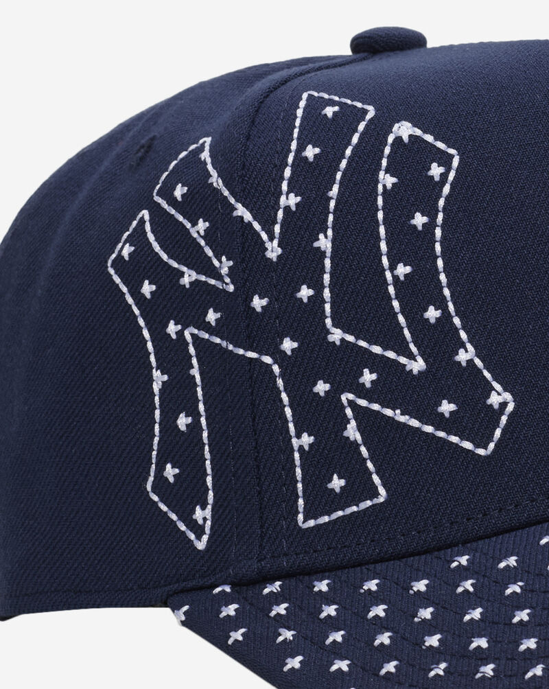 Mitchell  Ness New York Yankees Pro Pinch Triple Logo Snapback Hat HP19015-NYYNAVY Blue 2