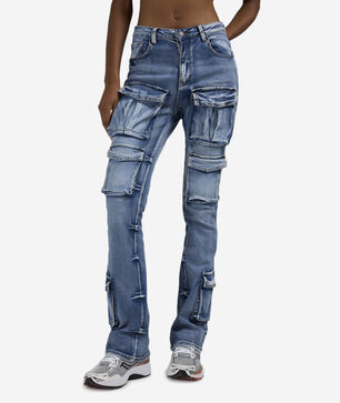 6Pkt Stacked Cargo Denim Jeans 