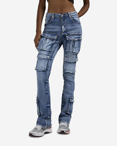 6Pkt Stacked Cargo Denim Jeans 