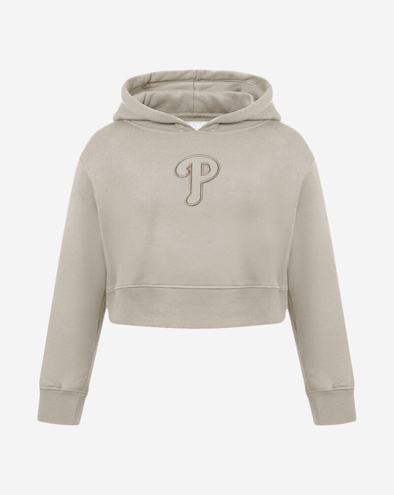 PRO STANDARD Big Girls' Philadelphia Phillies Neutral Fleece Pull Over Hoodie LPHBC314983-TAU Beige 1