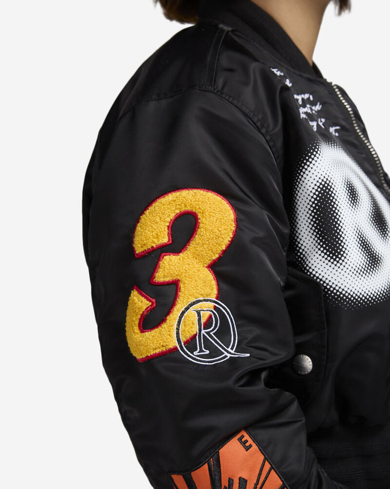 First Row Nylon MA-1 Patch Jacket FRLJ4008CR-BLK Black 3