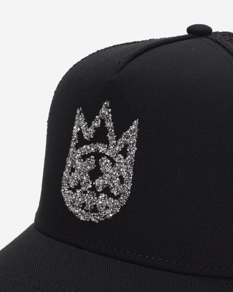 Cult of Individuality Clean Crystal Logo Mesh Back Trucker Curved Visor  623B11-CH80A Black 2