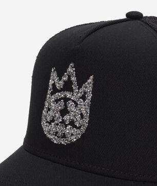 Clean Crystal Logo Mesh Back Trucker Curved Visor 