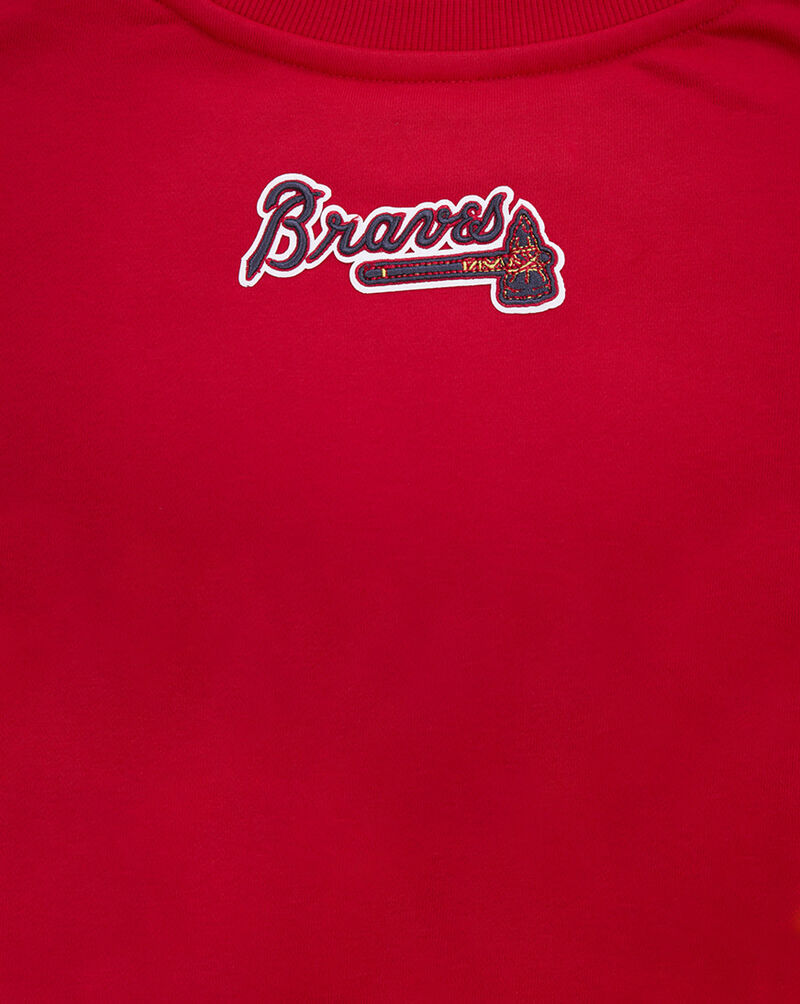 PRO STANDARD Atlanta Braves Classic Fleece Crewneck  LABC34342-RED Red 4