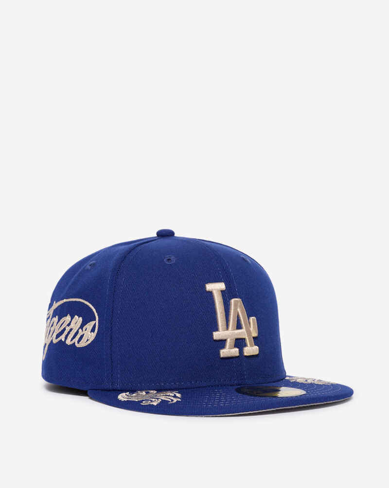 New Era 59Fifty Los Angeles Dodgers Embroidery Wordmark Fitted Hat 60792433 Blue 1