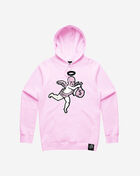 Hasta Muerte Ski Mask Angel Chenille Patch Hoodie  HM-SKIMASKANGEL-HOOD-PINK Pink 1